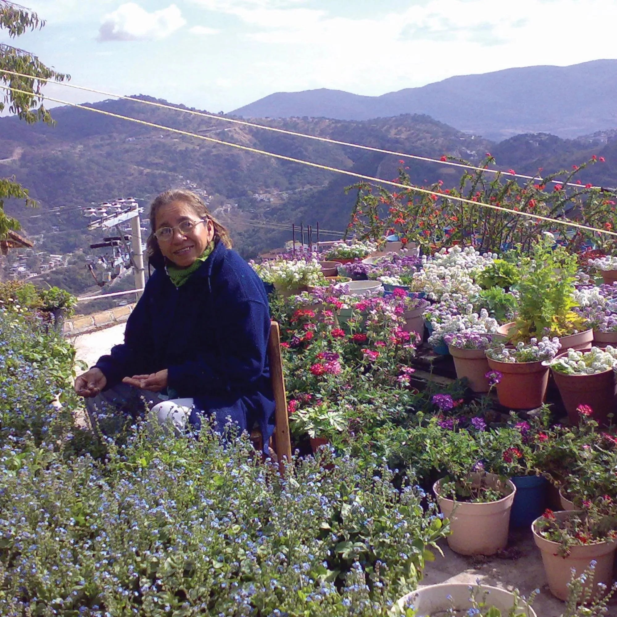 Colar com pingente redemoinho em prata esterlina com pequenas flores roxas da Shrieking Violet®